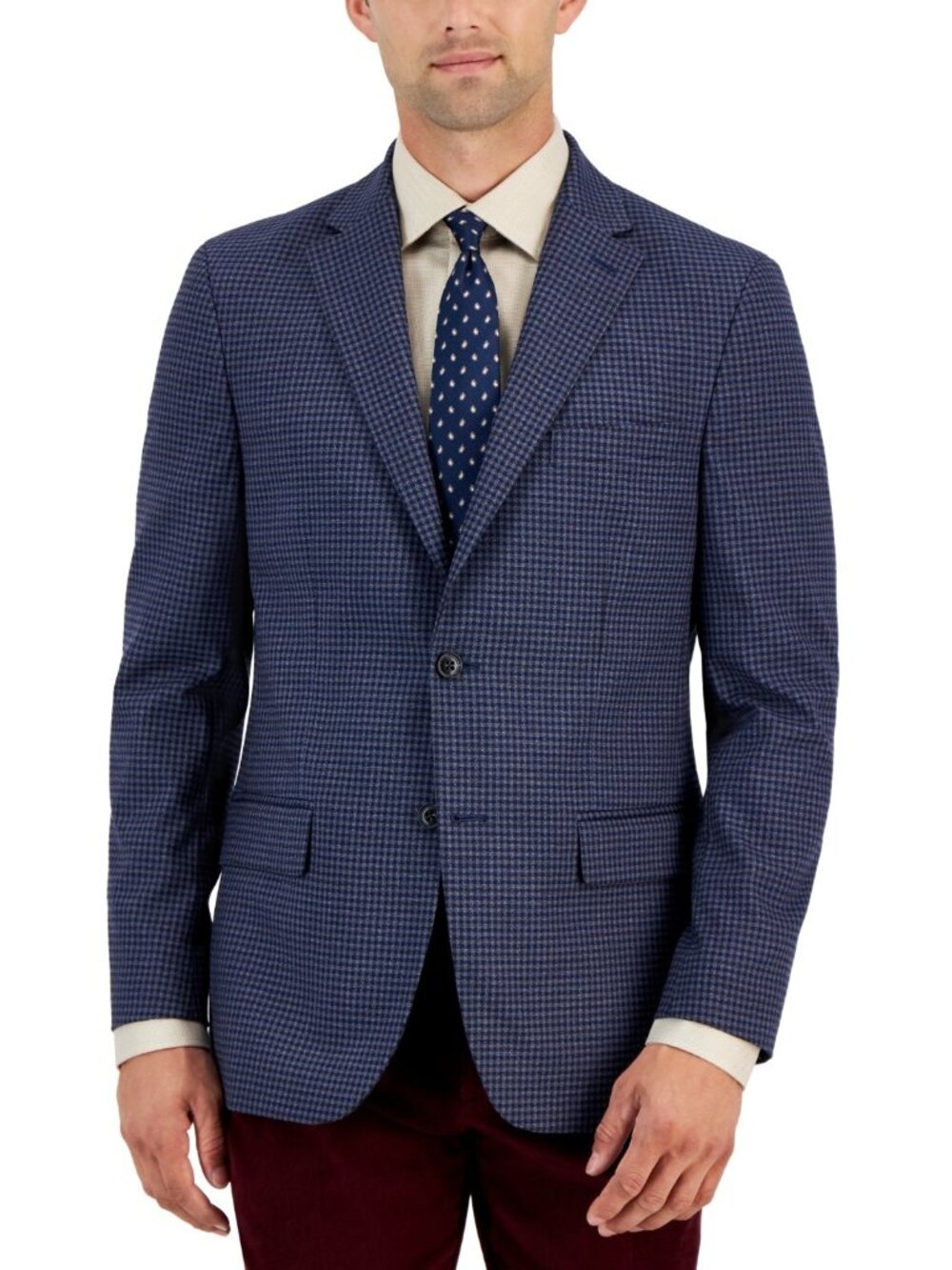 Tommy Hilfiger Men's Modern-Fit Pattern Sport Coats Blue Brown Size 36R